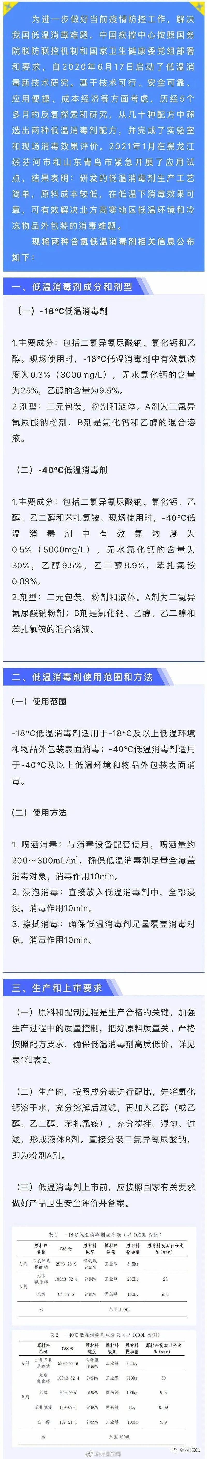 好消息！專門針對冷鏈的消毒劑來了